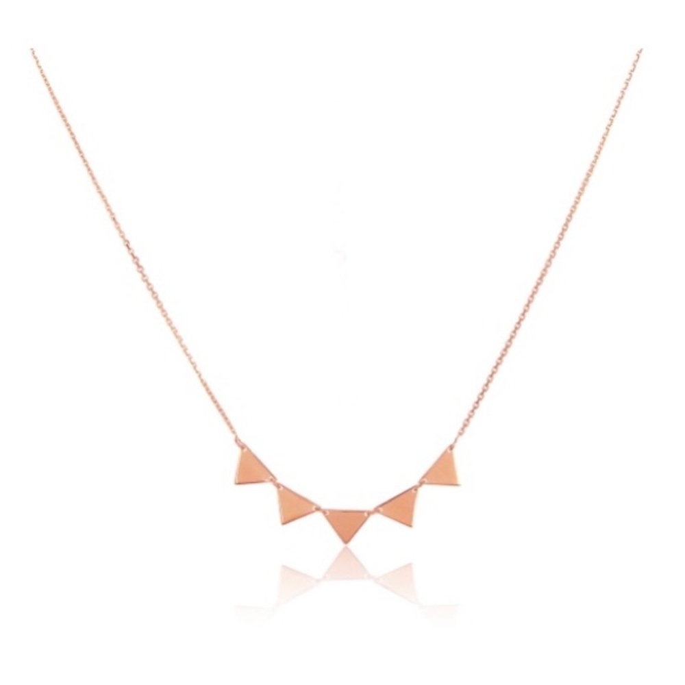 14K ROSE GOLD DELICATE TRIANGLE NECKLACE